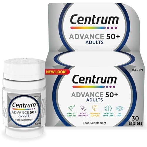 Image of Centrum Advance 50+ Tablets Multivitamin & Mineral Supplements, with 24 Essential nutrients, Including Vitamin D, C, Zinc, 130 ct (Packaging and Tablet Colour May Vary Slightly) (Pack of 3)