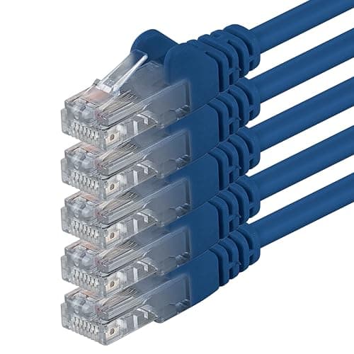 Image of 1aTTack.de 0.5m - blue - 5 pieces - (PACK) - CAT.6 CAT6 Ethernet LAN network cable 1000 Mbit/s patch cable
