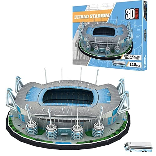 Image of Georgie Porgy 3D Football Stadium Puzzle Toy DIY Building Model Kits Construction Sets (Etihad Stadium 118Pcs)