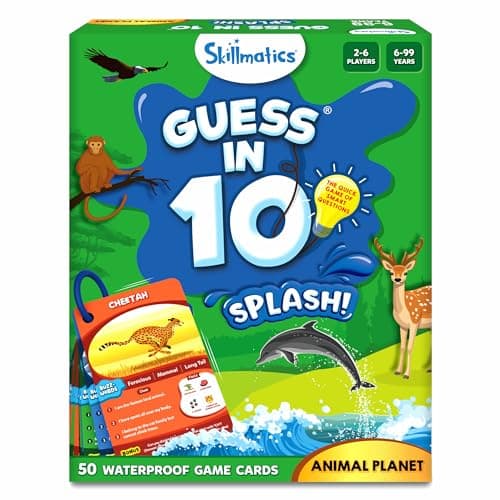 Image of Skillmatics Card Game - Guess in 10 Splash, Educational Toy & Game for Pool, Beach, Boat Trips, Fun Travel Gift for Kids, Teens & Adults, Ages 6, 7, 8, 9 & Up, 2-6 Players