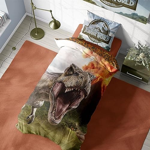 Image of Herding Jurassic Duvet Cover - T Rex Design - Official Reversible Bedding Set - Single Duvet Cover and Pillowcase Set