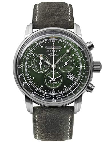 Image of Zeppelin 8680-4 Chronograph Quartz Alarm Watch Mens Analogue Quartz Watch with Leather Bracelet 8680-4