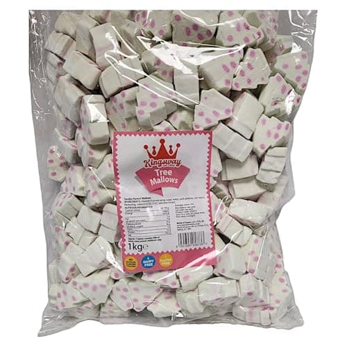 Image of Divas World Tree Vanilla Flavoured Marshmallows 1kg Bag Pink & White Mini Mallows Dairy Free & Gluten Free for All