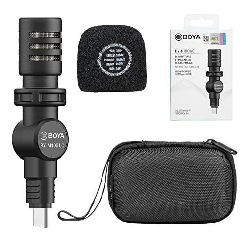 Image of BOYA USB Type-C Plug Microphone for Android, Omnidirectional Condenser USB-C Microphone for YouTube, TikTok, Interview, Livestream, Video, Recording with USB-B Adapter