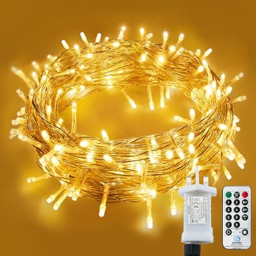 Image of LITYBY Fairy Lights Plug in Waterproof,15M/49ft 120 LED String Lights Main Powered,8 Modes Remote Control Outdoor/Indoor,Garden Christmas Lights for Patio,Bedroom,Party Decorations (Warm White)