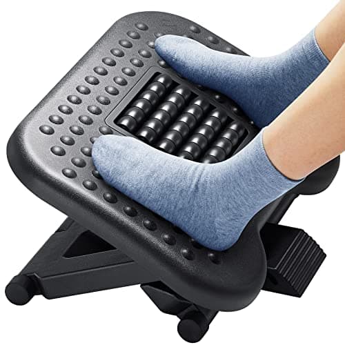 Image of HUANUO Foot Rest, Foot Rest Under Desk with Massage Function, Adjustable Angle & 3 Different Height Positions, Non-Slip Foot Stool for Office & Home