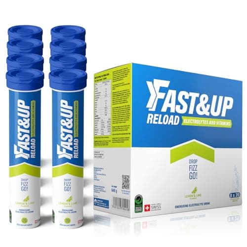 Image of Fast&Up Reload – Energising Electrolyte Drink - Lemon & Lime Flavour - 160 Effervescent Hydration Tablets - Added Vitamin C & B12 - Vegan