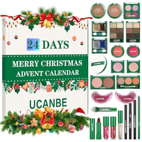 Image of Makeup Advent Calendar 2025, 24 Days Christmas Makeup Gifts Set for Adult Women & Teen Girls, UCANBE 2025 Xmas Countdown Calendar Beauty & Cosmetic Holiday Surprise Make Up Kits for Women Full Kit