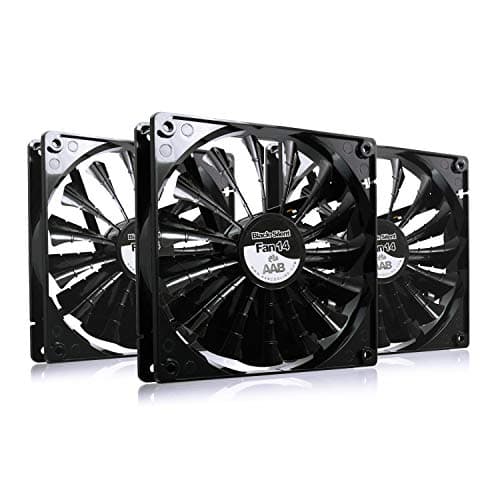 Image of AABCOOLING Black Silent Fan 14 - Silent and Efficient 140mm Fan with 4 Anti-vibration Pads, PC Fan, Cooling Fan, 12V, Airflow Fan, Silent PC Fan - Value Pack 3 Pieces 18.6 dB(A), 58.8 CFM, 1000 RPM