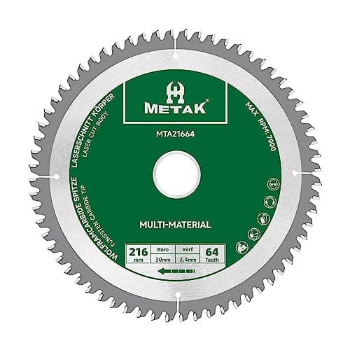 Image of METAK Aluminium Circular Saw Blade 254mm x 30mm Bore with 25/20/16mm Adapter, 80 TCT Teeth, Multi-Purpose Saw Blade for Aluminium, Plastic&Wood, Compatible with Evolution, Dewalt, Bosch