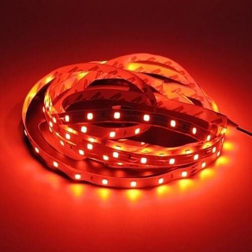 Image of I LumoS LED Strip Light 4.8W/m, 16ft/5M 2835 SMD 300 LEDs 12V Flexible Cuttable IP20 LED Tape for Bedroom Kitchen Cabinet Wardrobe TV (No Power Supply/Plug) (Red)