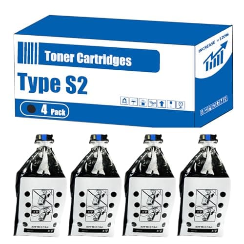 Image of Compatible for Ricoh Type S2 Toner Cartridges Aficio 3260C 3260CMF 5560C Printers, High Yield 46000 Pages, Accurate Imaging Rich Colors (4 Pack Black)