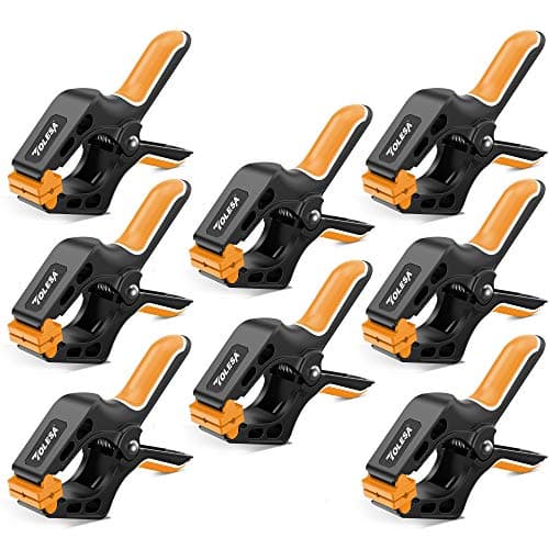 Image of TOLESA 4 Inch Spring Clamps for Woodworking 8PC Large Wood Clamps with 15 Lbs Powerful Clamping Force Reinforced Plastic Nylon Clamps 1.8 Inch Jaw Opening with Heavy Duty Spring for Gluing Crafts