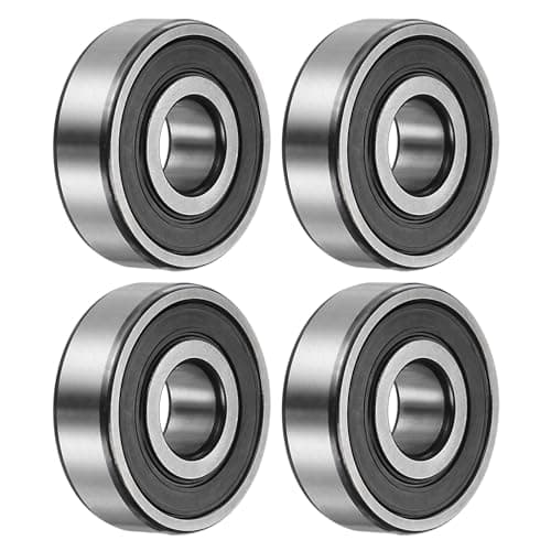Image of sourcing map 6302-2RS Deep Groove Ball Bearing,4pcs 15 x 42 x 13mm C3 Double Rubber Sealed Chrome Steel Bearings,Black
