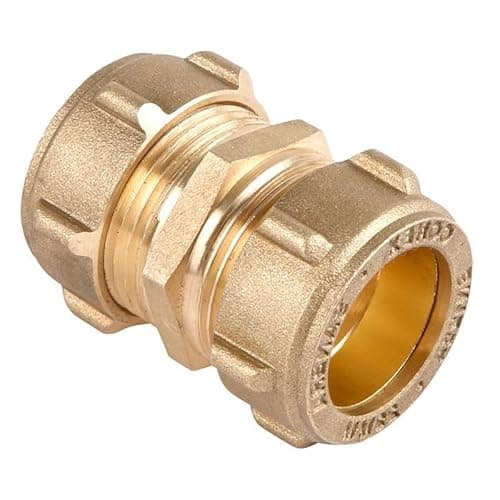 Image of 28mm Brass Compression Coupling - Bag of 2