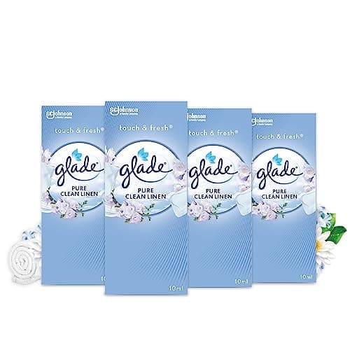 Image of Glade Touch & Fresh (Brise One Touch) Refill Air Freshener Mini Spray Pure Clean Linen Pack of 4 (4 x 10 ml)