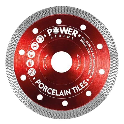 Image of Power Xtreme 115mm Diamond Cutting Discs for Angle Grinder | Pack of 1 – Fast, Clean Cut on Porcelain, Concrete, Tiles, Stones, Marble and Ceramics- 115 x 7 x 22.23 x 1.2 MM