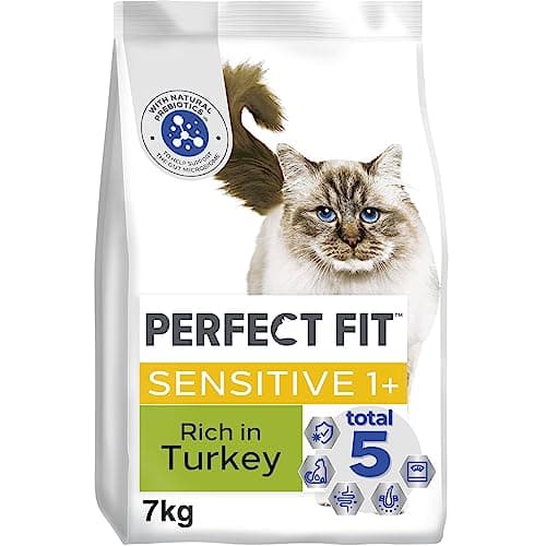 Image of Perfect Fit Sensitive Adult 1+ Complete Dry Cat Food for Adult Cats Aged 1+ Years, Rich in Turkey, 1 Bag (7 kg)