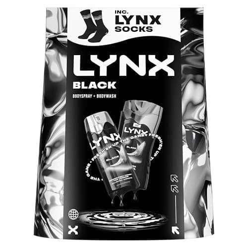 Image of Lynx Gift Set Black Duo with a body wash, a body spray and Socks perfect for any occasion 2 piece