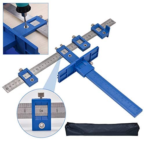Image of Angzhili Drill Punch Locator Drill Guide Sleeve Cabinet Hardware door handle jig Drawer Pull Jig Wood Drilling Dowelling Tools Punch Locator Installation of Handles Knobs on Doors or Drawer Pull