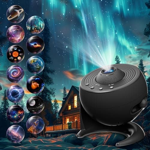 Image of FlyEagle Galaxy Projector 13 in 1 Planetarium Star Projector, 360° Rotating Night Light Projector with Timer & Focus Knob, HD Space Projector Light for Bedroom Kids Adults Home Decor, Black