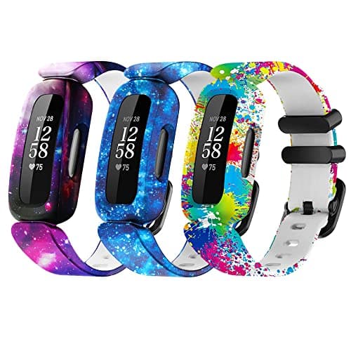 Image of honecumi 3 Pack Straps Compatible with Fitbit Ace 3 Watch Bands for Kids Children - Colorful Skin-Friendly Watch Strap Wristband Bracelet Replacement Accessory for Boy Girl Gift