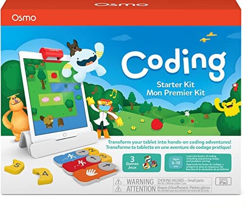 Image of Osmo - Coding Starter Kit for iPad - 3 Hands-on Learning Games - Ages 5-10+ - Learn to Code, Coding Basics & Coding Puzzles - iPad Base Included.