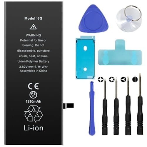 Image of Batt-IPhone 6 Battery Replacement Kit Including Screwdriver, Suction Cup, Pry Tool - DIY Smartphone Repair, iPhone Battery Upgrade, Professional Battery Replacement Accessories (1810 mAh).