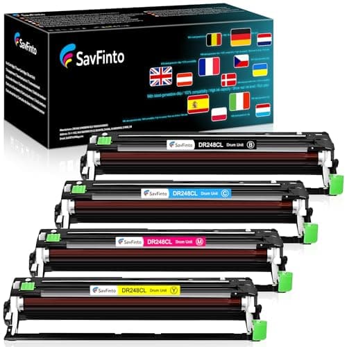 Image of SavFinto DR-248CL Drum Unit Multipack Replacement for Brother DR248CL Drum Compatible with DCP-L3520CDW L3520CDWE L3555CDW L3560CDW HL-L8230CDW L3220CW L3220CWE L8240CDW MFC-L3740CDWE (4 Pack)