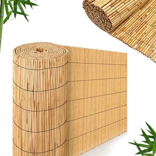 Image of FB FunkyBuys Bamboo Reed Screening – Thick Natural Bamboo Reed Fencing–Garden Screening for Wind Protection– Fence Panels (1M x 3M)