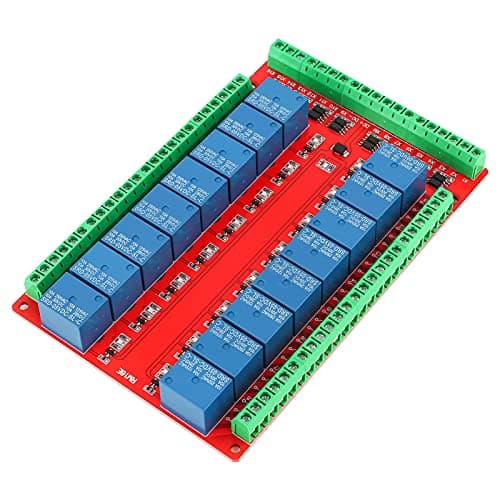 Image of Saluaqui 16 Channel Relay Board 24 Relay Module 2 Isolated Type 16 Channel Module Interface Board High/Low for Automation Projects (DC5V)