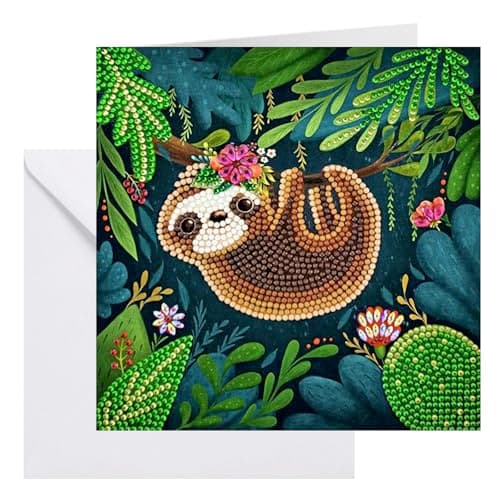 Image of Sloth, 18x18cm Crystal Art Card