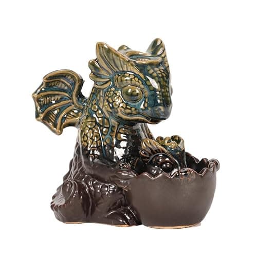 Image of ZONSUSE Ceramic Dragon Incense Burner, Cute Dinosaur Backflow Incense Holder, Creative Dinosaurs Waterfall Incense Burner, Funny Aromatherapy Home Decoration for Spa Yoga Meditation (Dinosaur)