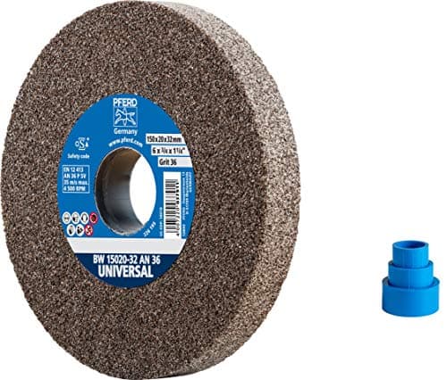 Image of PFERD 39009708 Universal Sanding Disc 150 x 20 x 32 mm A36 Hard Sanding Disc for Universal Grinding Tasks, with Reducing Sleeves (25/20/16 mm)
