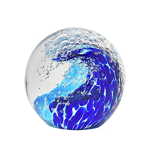 Image of Widdop and Co Objets D'Art Glass Ornament - Ocean Wave Paperweight