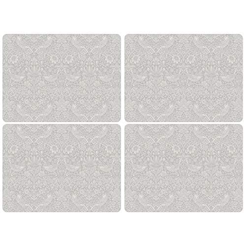 Image of Pimpernel x Spode Morris & Co.Strawberry Thief 4 Placemats - Cork Backed Table Mats with Heat Resistance and Stain Protection, Suitable for Everyday Dining and Entertaining