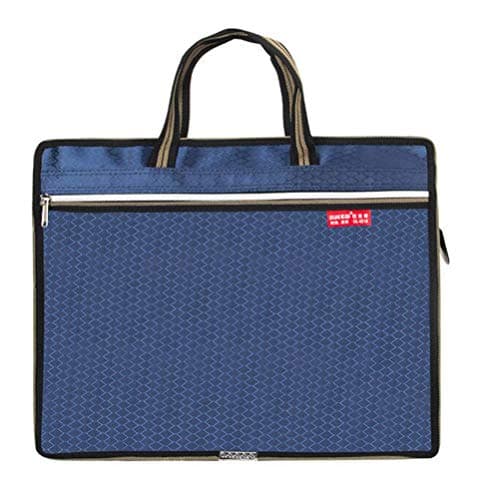 Image of Portable File Bag Zipper Oxford Business Briefcase Bag Expanding File Folder Organizer A4 Documents Bag for Office Meetings Travel
