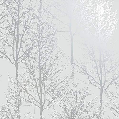 Image of Grey Silver Trees Wallpaper Metallic Shine Forest Woods Rhea Zandra Y�L