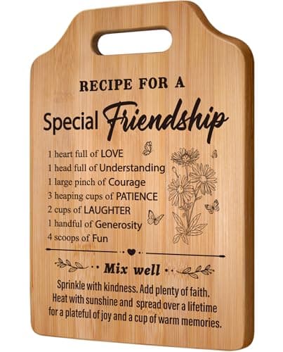 Image of Friendship Gifts for Women, Friend Gifts for Women - Unique Bamboo Cutting Board, Best Friend Birthday Gift for Her, Christmas Friendship Persents for Her