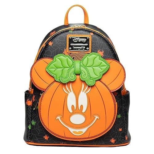 Image of Loungefly Disney Glow in the Dark Pumpkin Minnie Mouse Women's Backpack, Multicoloured, One Size, Wdbk3353