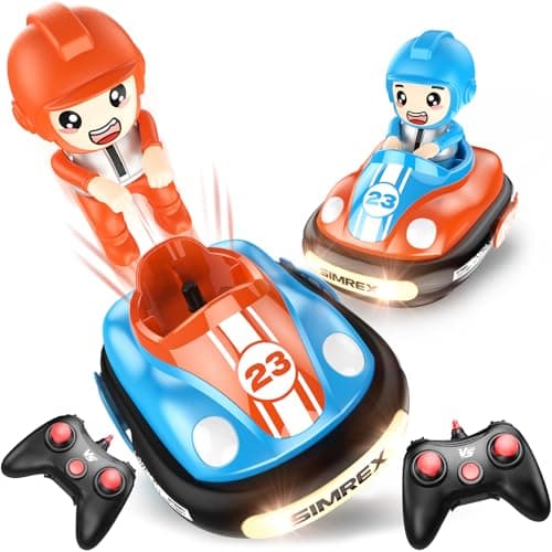 Image of SIMREX Remote Control Bumper Car for Kids, RC Ejecting Bumper Vehicle for Kids, Toys with Light Music Sound, RC Battle Race Car Set of 2 Players, Gift for Toddler Boys and Girls