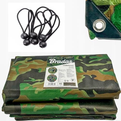 Image of Camo Camouflage Tarpaulin Heavy Duty Waterproof Cover Tarp Sheet 90GSM FREE 4 BUNGEE (2m x 3m)
