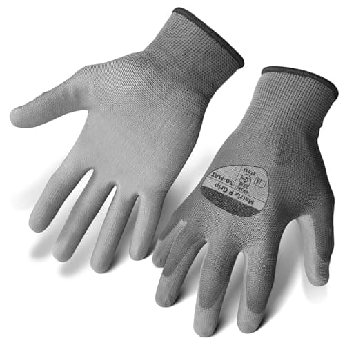 Image of Matrix P-Grip Multipurpose Seamless Comfort Fit Hard Wearing Abrasion Resistant Utility Gloves | Automotive, Construction, Engineering, Manufacturing, Warehousing (6 Pair | Grey, X-Large | Size 10)