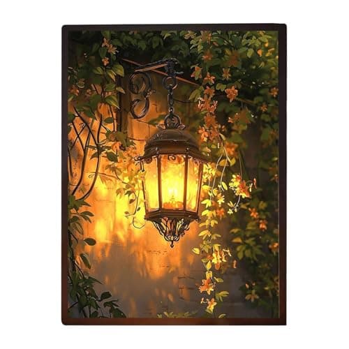 Image of Xijobido Lighted Painting | 3 Color Illuminated Paintings,Three-Level Dimmable Wall Art Lamp for Room Kitchen Home Housewarming Wedding Birthday Party