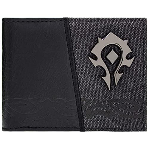 Image of World of Warcraft Horde Faction Insignia Metal Emblem Wallet Bi-Fold ID & Card Holder, Black