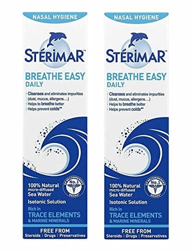 Image of STERIMAR Breathe Easy Daily - 100% Natural Sea Water based Nasal Spray For Fever- 100ml-PACK OF 2