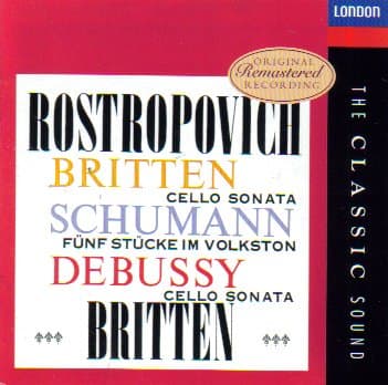 Image of Britten/Debussy/Schumann: Works for Cello and Piano