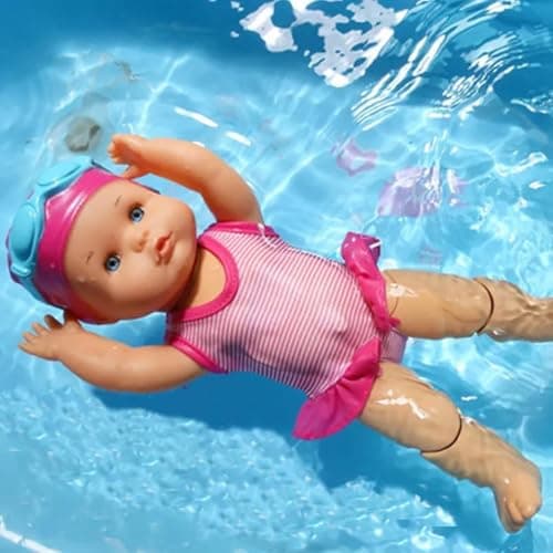 Image of Xwin Sportseries Swimming Doll Bathtub Toy, Battery-Powered Operated Swimming Action Waterproof Bath Pool Doll with Flexible Arms and Legs, Floating Swim Toy for Toddlers (Classic Edition)