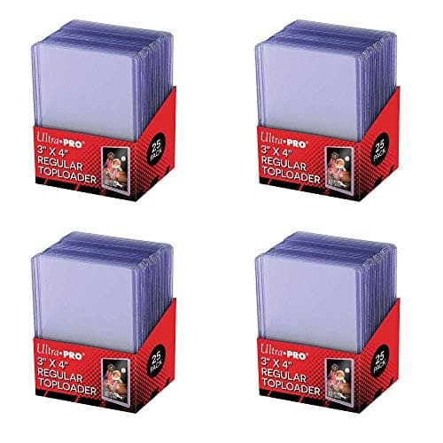 Image of Ultra Pro 3x4 Clear Regular, Pack of 100 Toploader Thick Card Sleeves for Trading Cards such as Pokemon Magic Standard Size Transparent