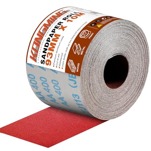 Image of KONGMING Sandpaper Roll 10m x 93mm Grit 400 Aluminium Oxide Abrasive for Sanding Wood Paint Plaster Filler Metal